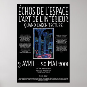 Neo-Gotische interieur kunstprint 2001 French Gall Poster