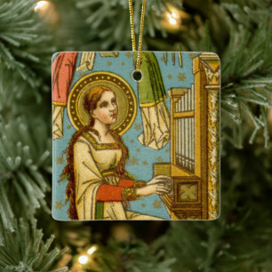 Neo-gotische St. Cecilia van Rome (detail; BNG 02) Keramisch Ornament