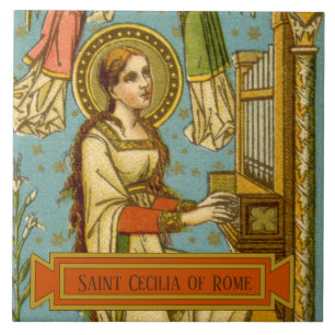 Neo-gotische St. Cecilia van Rome (detail; BNG 02) Tegeltje