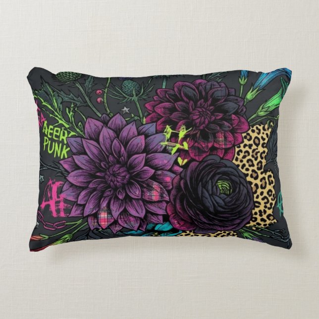 Neo-Grunge beautiful Pillow with Purple Accent Kussen (Voorkant)
