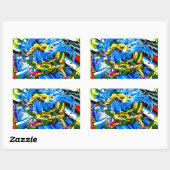 Neo Jap Dragon Tattoo Rechthoekige Sticker (Vel)