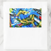 Neo Jap Dragon Tattoo Rechthoekige Sticker (Tas)