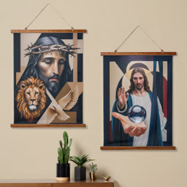 Neo-kubistische elegantie als eerbetoon aan wandta hangend wandkleed