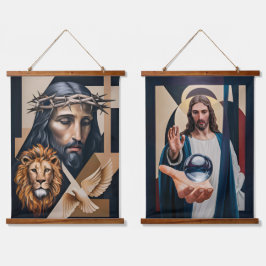 Neo-kubistische elegantie als eerbetoon aan wandta hangend wandkleed