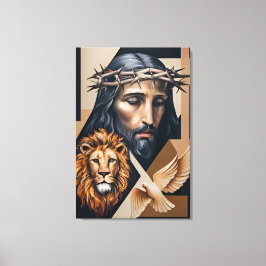 Neo-kubistische elegantie: een eerbetoon aan Britt Canvas Afdruk