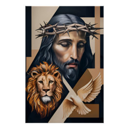 Neo-kubistische elegantie: een eerbetoon aan Britt Perfect Poster