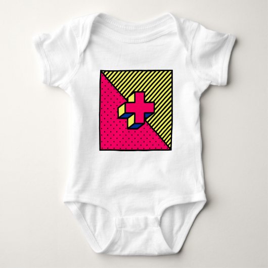 Neo Memphis Cross/Plus Sign Motif Romper (Voorkant)