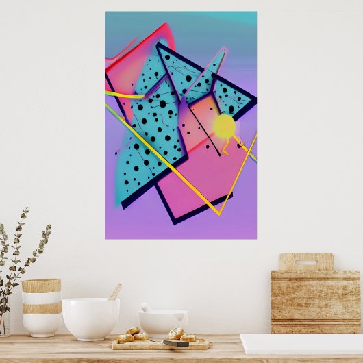 Neo-Memphis Design Ken Gage Retrowave Fine Art Poster (Keuken)