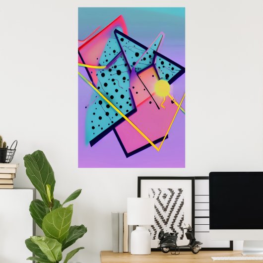 Neo-Memphis Design Ken Gage Retrowave Fine Art Poster (Thuiskantoor)