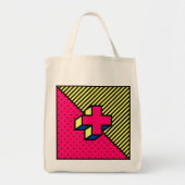 Neo-Memphis-patch - Cross/Plus-teken Tote Bag (Voorkant)