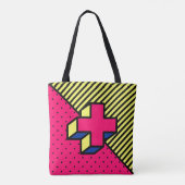 Neo-Memphis-patch - Cross/Plus-teken Tote Bag (Achterkant)