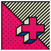 Neo-Memphis Patch Pattern - Cross/Plus-teken Stof (Close Up)