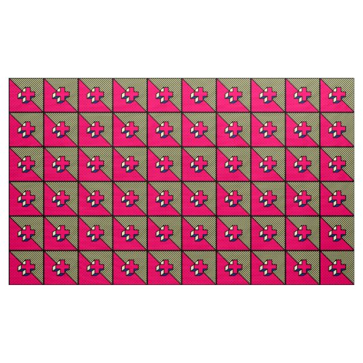 Neo-Memphis Patch Pattern - Cross/Plus-teken Stof (Yard (91,4 cm))