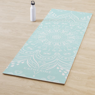 Neo Mint Beauful Mandala Personalized Boho Yogamat