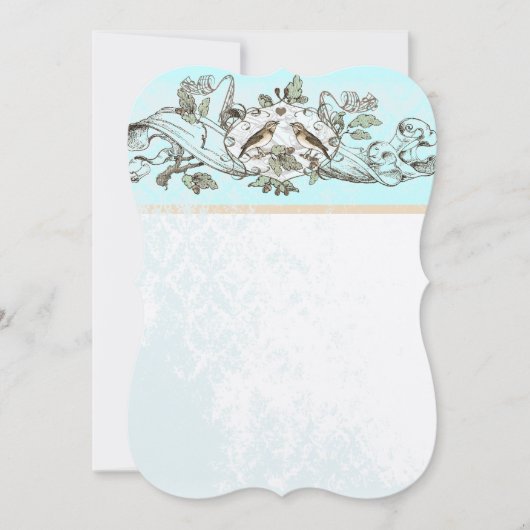 Neo Mint Birds Oak Tree Weddenschap Kaart (Voorkant)