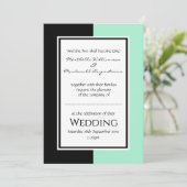 Neo Mint Black Persoonlijke WEDDING Kaart (Staand voorkant)