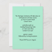 Neo Mint Black Persoonlijke WEDDING Kaart (Achterkant)