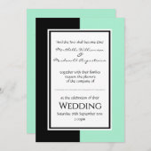 Neo Mint Black Persoonlijke WEDDING Kaart (Voorkant / Achterkant)