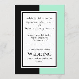 Neo Mint Black Persoonlijke WEDDING Kaart