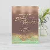 Neo mint cinnamon roos goud folie waterverf kaart (Staand voorkant)