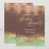 Neo mint cinnamon roos goud folie waterverf kaart (Voorkant / Achterkant)