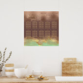 Neo mint cinnamon roos goud folie waterverf poster (Keuken)