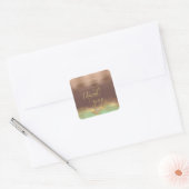 Neo mint cinnamon roos goud folie waterverf vierkante sticker (Envelop)