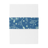 NEO MINT CLASSIC BLUE Moderne Floral Uitnodigingen Wikkel (Achterkant Voorbeeld)