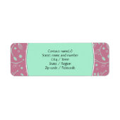 NEO MINT DUSKY PINK Floral Personal Address Etiket (Voorkant)