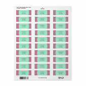 NEO MINT DUSKY PINK Floral Personal Address Etiket (Full Sheet)