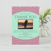 NEO MINT DUSKY ROZE Custom Photo Modern Bloemen Bedankkaart (Staand voorkant)