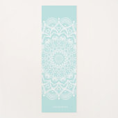 Neo Mint en White Mandala Persoonlijke Boho Yogamat (Voorkant)