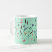 Neo Mint Floral MONOGRAM - AANGEPAST VOOR GOD Koffiemok (Voorkant links)