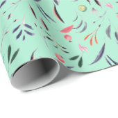 NEO MINT Floral Waterverf Cadeaupapier (Rol Hoek)