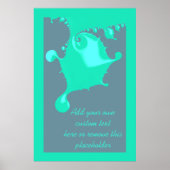 Neo Mint Fractal Natte Verf Drip met Citaat Poster (Voorkant)