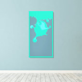 Neo Mint Fractal Natte Verf. Minimale Abstracte ve Canvas Afdruk (Insitu (Houten vloer))