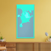 Neo Mint Fractal Natte Verf. Minimale Abstracte ve Canvas Afdruk (Insitu (Woonkamer))