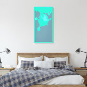 Neo Mint Fractal Natte Verf. Minimale Abstracte ve Canvas Afdruk (Insitu (Slaapkamer))