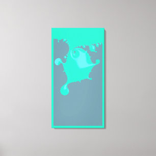 Neo Mint Fractal Natte Verf. Minimale Abstracte ve Canvas Afdruk