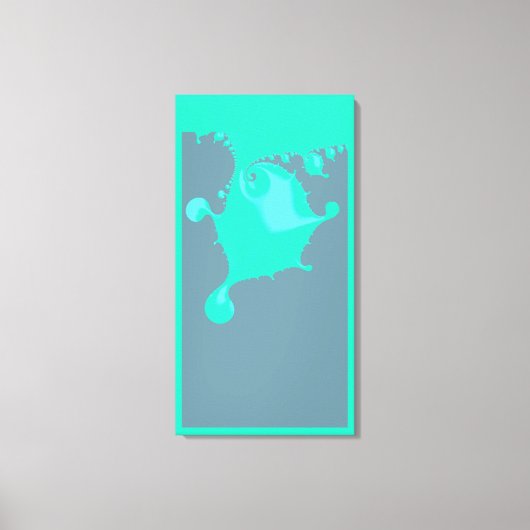 Neo Mint Fractal Natte Verf. Minimale Abstracte ve Canvas Afdruk (Voorkant)