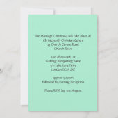 Neo Mint Gepersonaliseerde Bloemenbruiloft Kaart (Achterkant)