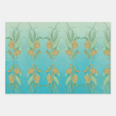 Neo Mint Gold Wrapping Paper flatpanel set met 3 v (Voorkant 2)