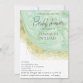 Neo-mint goudmarmer-agaatkalligrafie kaart (Voorkant)