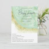 Neo-mint goudmarmer-agaatkalligrafie kaart (Staand voorkant)