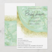 Neo-mint goudmarmer-agaatkalligrafie kaart (Voorkant / Achterkant)