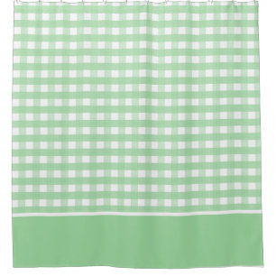 Neo Mint Green en White Gingham Douchegordijn