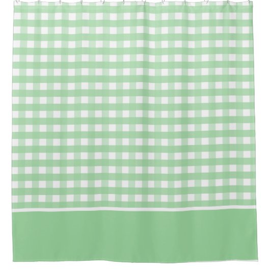 Neo Mint Green en White Gingham Douchegordijn (Voorkant)