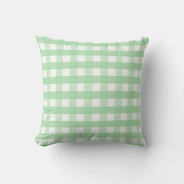 Neo Mint Green en White Gingham Kussen