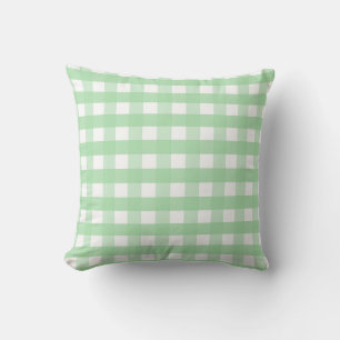 Neo Mint Green en White Gingham Kussen