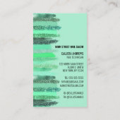 Neo Mint Green Glitter Nail Polish Nail Technician Visitekaartje (Achterkant)